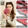 thumbnail image 6 of Contact's Women’s Small Coin Purse Rectangle Kiss Lock Coin Pouch Vintage Bifold Rfid Wallet for Woman, Rose pink, 6 of 8