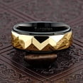thumbnail image 4 of 100S JEWELRY Personalized Engraved Tungsten Rings for Men Women Wedding Band Gold Faceted Black Step Edge Sizes 6-16 (Tungsten, 6.5), 4 of 6