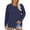 Dark Blue, variant on Oversized Comfort Tshirt for Women Relaxed Fit Long Sleeve Crew Neck Soft Fabric Everyday Basic Top with Cuffed Hem