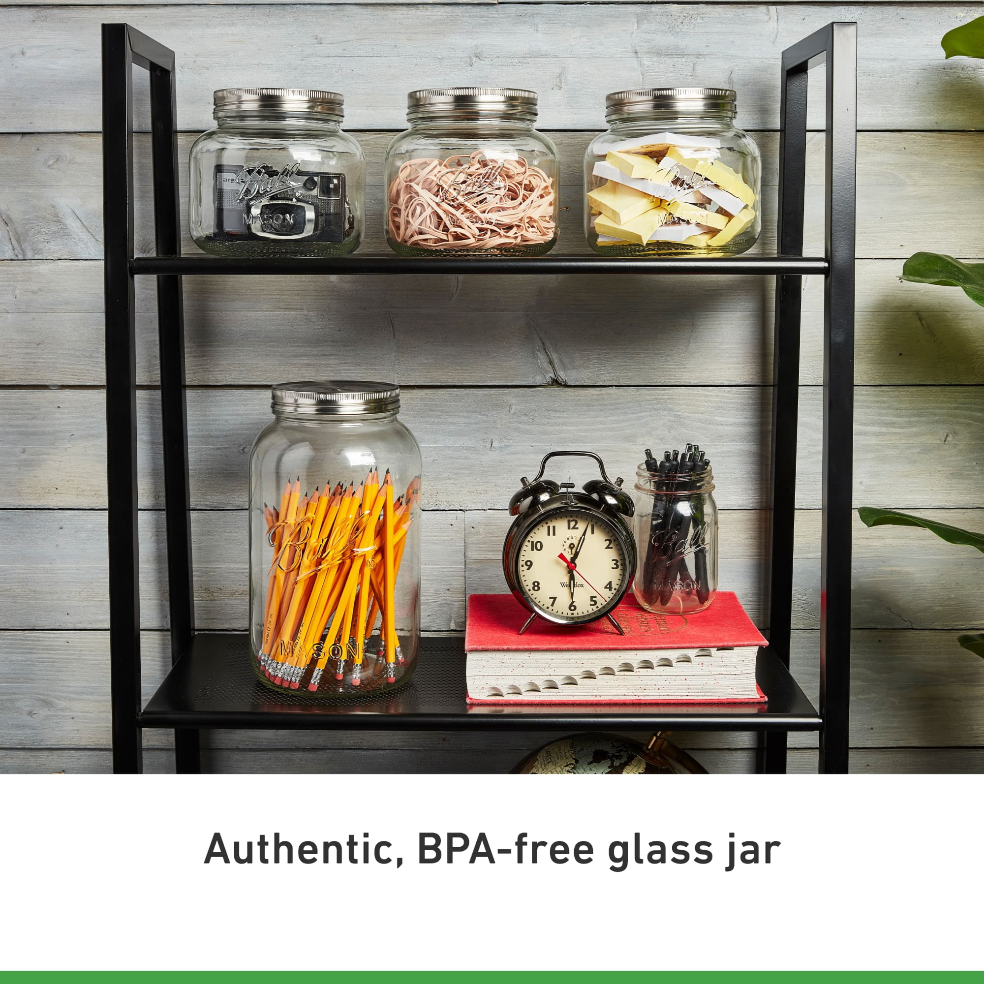 (2 pack) Ball Decorative Mason Jar with One Piece Stainless Steel Lid, gal. (128oz.)