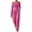 Hot Pink, variant on FAIWAD Women's Ribbed Knitted 2 Piece Outfits Long Sleeve Slim Tops and Wide Leg Pants Teen Girls Loungewear with Pockets
