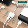 thumbnail image 2 of Adaptador de Auriculares 2 en 1 para iPhone Lightning + Cable Adaptador de Conector de Auriculares de 3,5 mm a Cable de Carga Compatible con iPhone 14/13/12/11/XS/XR/8/7 ER, 2 of 5