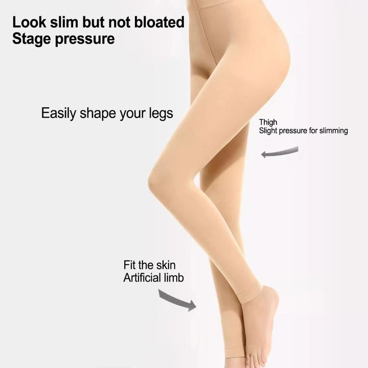 BUYISI Women Elastic Compression Pantyhose Tight flesh-colored Bare Legs  Leggings Skin L 