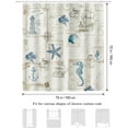 thumbnail image 6 of Nautical Coastal Shower Curtain 72 x 72 Inch Vintage Sailboat Compass Lighthouse Anchor Ocean Beach Seahorse Seashell Starfish Shower Curtains for Bathroom Decor, with 12 Hooks, 6 of 6