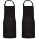 thumbnail image 1 of Delantales de cocina LzGUNGY 100% algodón negros ajustables con bolsillos, 1 of 1