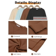 MOSHU Crewneck Sweatshirts for Women Side Split Long Sleeve Shirts Fashion Fall Womens Tops