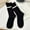 Black, variant on FAZVAOO Womens Socks Cotton Crew Long Comfortable Fashion Solid Ribbed Socks Black