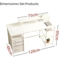 thumbnail image 2 of Desk Blanco S Escritorio Minimalista Cajonera Tomas, 2 of 7