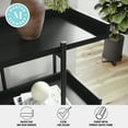 thumbnail image 5 of Martha Stewart Emmett 3 Shelf 35"H Storage Display Unit Bookcase with Oil Rubbed Bronze Metal Frame in Black Wood Grain Finish, 5 of 14