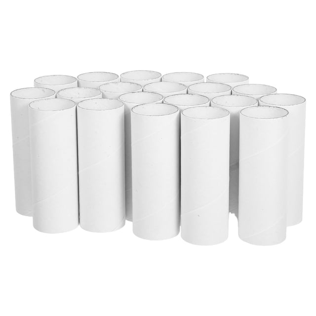 20 tubos de cartón: rollos de papel redondos para manualidades, blancos y pintables, de 11 x 4 cm. Material para el aula, manualidades y proyectos creativos.