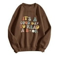 thumbnail image 1 of OUSITAID T-Shirts Graphiques Décontractés à Manches Longues pour Femmes, Col Rond, Chandails en Molleton, Chandail-Over, Hauts pour Femmes, 1 of 2