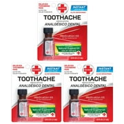 Red Cross Toothache Complete Natural Eugenol Medication Kit, 0.12oz, 3-Pack