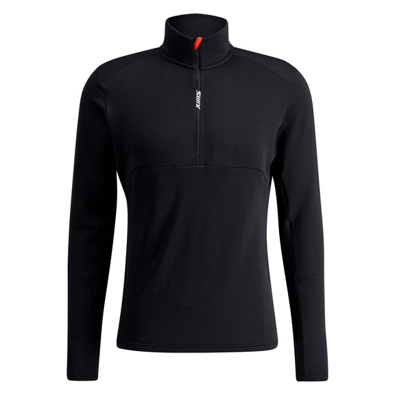 SWIX Men's Heat Wool Jet Black Long Sleeve Shirt, Size: M (10260-25-10120-M)