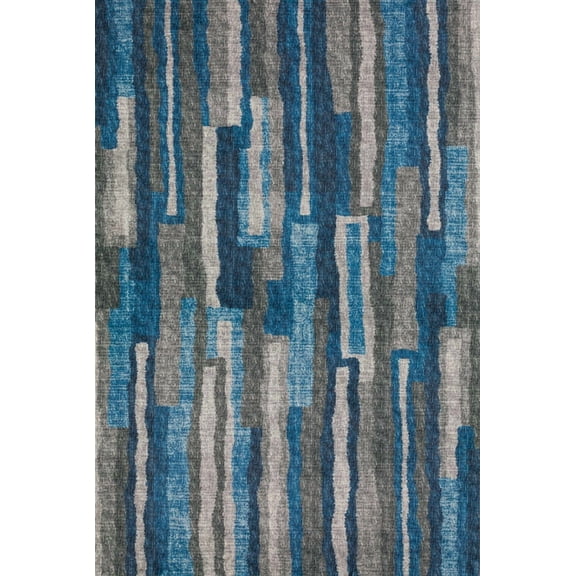 Dalyn Brisbane Area Rug BR7 Br7 Navy Navy Rows Bars 1' 8" x 2' 6" Rectangle