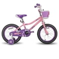 thumbnail image 2 of Vélo de 16 Pouces pour Enfants de 4 à 7 Ans avec Roues d'Entraînement, Violet/rose, 2 of 8