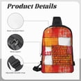 thumbnail image 5 of Chest Bag Dual Pocket 11.8×7.7×2.4in Waterproof Double-Pocket Large Capacity With No Inner Pouch Pockets And Double Drawstrings Orangered Houndstooth Checkered Hand-Drawn Sketch_2, 5 of 8