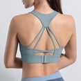 thumbnail image 4 of TFixol Sujetador deportivo para mujer Espalda cruzada Cierre de gancho y ojo con tiras Acolchado extraíble, 4 of 8