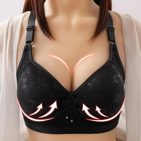 

Women Lace Push-up Bra Plus Size Floral Underwire Soft Cup Everyday Bra