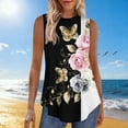 thumbnail image 2 of Levmjia Womens Tank Tops Printed Sleeveless Round Neck Blouse Casual Pullover Tops Comfortable Polyester Stretch Fit Fashion Basic Tee Daily Wear Spring Summer, 2 of 6