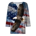 thumbnail image 4 of GEWSEY 4Th of July Shirts Women 3/4 Sleeve Crewneck Cute Shirts Casual Print T Shirt (Dark Blue, M), 4 of 8