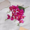 thumbnail image 6 of Dark Rose Premium Fake Phalaenopsis Flowers Wedding Home Décor 5-Stem Silk Orchid Arrangement Long-Lasting Faux Botanicals #1yUKb, 6 of 6