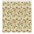 thumbnail image 3 of Ambesonne Deer Shower Curtain, Ornate Animal, 69"Wx75"L, Olive Green Pale Green, 3 of 3