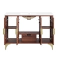 thumbnail image 6 of Bowery Hill 48" Solid Mango Wood Bathroom Vanity in White/Walnut, 6 of 7