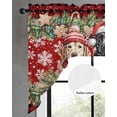 thumbnail image 2 of Christmas Dog Swag Valances for Windows, Small Curtains Drapes, Winter Xmas Gingerbread Snowflakes Red Kitchen Window Curtains Over Sink Window Treatment Valance for Bedroom/Bathroom 56"x36", 2 of 5