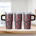 thumbnail image 2 of 20oz Geometric Art Stainless Steel Tumbler With Handle Insulated Double Wall Leak Proof Lid and Straw Travel Cup, 2 of 5