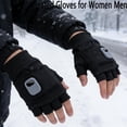 thumbnail image 4 of Heated Gloves for Women Rechargeable, Heated Fingerless Gloves, Portable Heating Glove with Digital Display, Hand Warmer, Reusable Smart Thermostatic Heating, for Outdoor Work, Cycling, 4 of 7