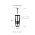 thumbnail image 2 of 3 Light Outdoor Hanging Lantern In Minimalist Style-30 Inches Tall And 12.25 Inches Wide Capital Lighting 948132Bk, 2 of 5