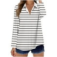 thumbnail image 4 of Maean Women Plus Size Button down Shirts Striped Long Sleeve Collared Tops Casual Office Blouse S-5XL, 4 of 6