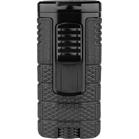 Xikar Tactical Triple Jet Flame Lighter, Ergonomic Metal Body, Black