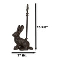 thumbnail image 2 of Rustic Cast Iron Bunny Hare Rabbit Door Stop Or Porter With Long Handle, 2 of 9