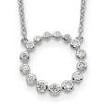 thumbnail image 4 of Sterling Silver Rhodium-plated Cubic Zirconia Circle with 2in Extender Necklace, 4 of 5