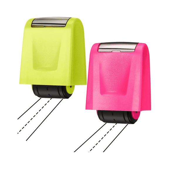 Handwriting & Privacy Roller Stamps for Teachers, Handwriting Practice Dashed Line Rollers, Courier Face Sheet Privacy Personal Information Anti-Leakage Tool, 2 Pcs Set