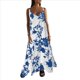 thumbnail image 1 of Vestido Bohemio de Verano con Tirantes Finos, Sin Mangas y Cuello en V para Mujer, con Estampado Floral, para Vacaciones, Color Azul XXXL, 1 of 10