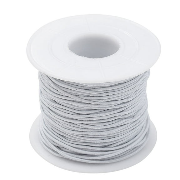 OUNONA 1 Roll of 1.2mm 50m Elastic String DIY Handmade Beads String DIY Elastic Cord Neckalce Bracelet DIY Material 4 Core (White)