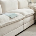 thumbnail image 6 of Ktaxon 120" W Sectional Sofa Modern Convertible Couch with Double Cushions L Shaped Sofa with Reversible Chaise, Teddy Velvet Sofa Set with 3 Wider Seater Teddy White, 6 of 11