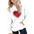 thumbnail image 4 of Girls Oversized Hoodie White 3D Heart Graphic Cute Valentine's Day Sweatshirt for Kids,Size 5-6 T, 4 of 5