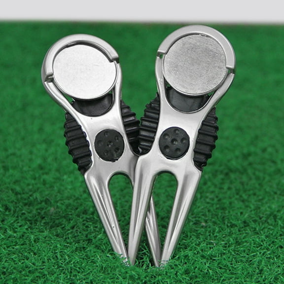 Windfall Golf Divot Tools Zinc Alloy Golf Club Ball Putting Green Fork Divot Lawn with Mark