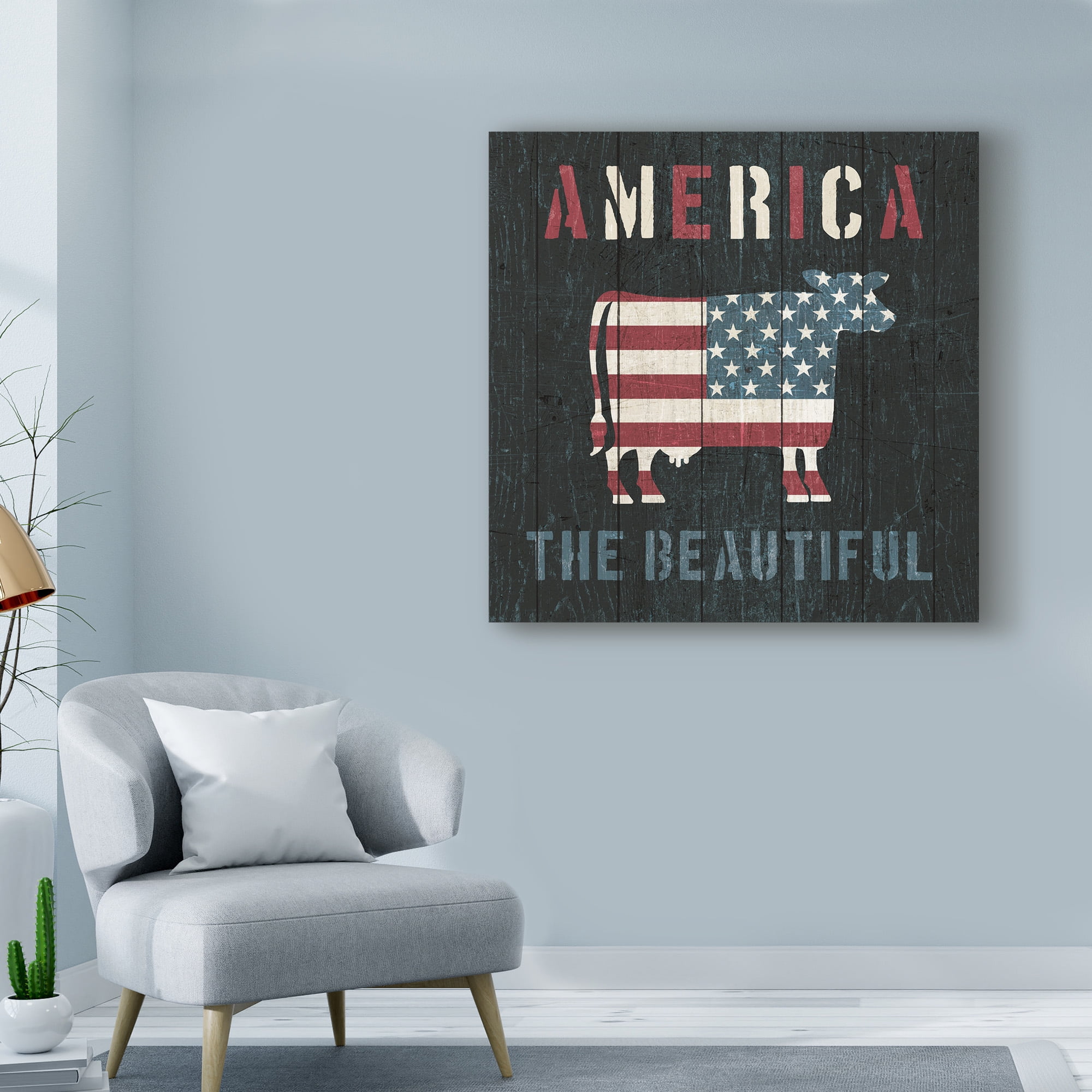 Trademark Fine Art 'American Farm Cow' Canvas Art by Michael Mullan