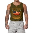 thumbnail image 2 of Hogleaql Independence Day Mens Tank Top 4th Of July Usa Muscle American Flag Print Sleeveless Shirt Crew Neck Patriotic Workout Fashion Tank Tee Army Green 5XL, 2 of 4