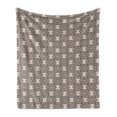 thumbnail image 1 of Abstract Soft Flannel Fleece Throw Blanket, Mandala Forms in Geometric Modern Vintage Persian Culture, Cozy Plush for Indoor and Outdoor Use, 50" x 70", Warm Taupe Charcoal Grey, by Ambesonne, 1 of 5