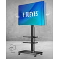 thumbnail image 3 of Floor TV Stand For Tvs up To 65”， Black & Modern Mobile TV Stand on Wheels, Wooden Base, 3 of 7
