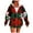 Red-A, variant on Christmas Jacket For Women Hooded Front Zip Xmas Print Bow Outwear Plus Size Casual Holiday Cardigan With Pockets (XL, Hot Pink)