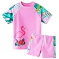 thumbnail image 1 of BAOHULU Girls Swimsuit Two Piece UPF 50+ Pink Rash Guard Shirts 3-12 Years, 1 of 5