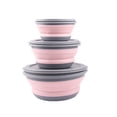 thumbnail image 1 of 3pcs Folding Bowl Outdoor Camping Tableware Sets Lunch Box Portable Salad Bowl with Lid, 1 of 6