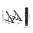 thumbnail image 3 of Adjustable Foldable Laptop Stand, Premium Aluminum Alloy Portable Notebook Riser with Sturdy Triangle Support, Ergonomic Elevator Compatible with All Laptops for Home, Office & Travel Use, Black, 3 of 7