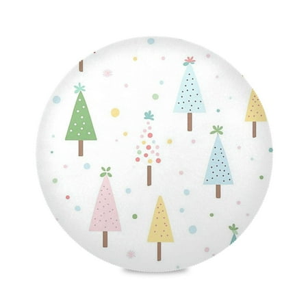 

Round Placemat Set 15.4 Inch Diameter Table Mats Heat-Resistant Decorative for Dining Tables Colorful Cartoon Trees